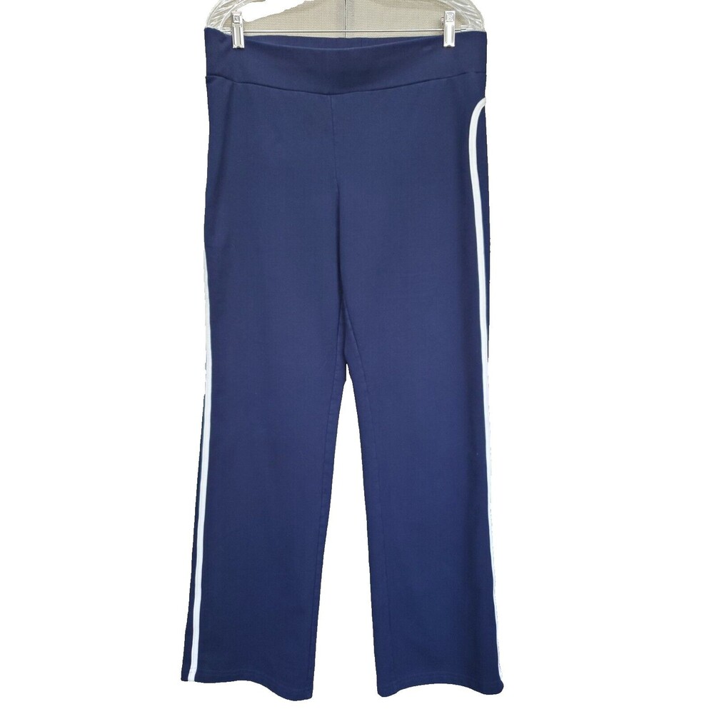 L-RL Ralph Lauren Active Cotton Blend Navy Pull-On Knit Pants Size Medium